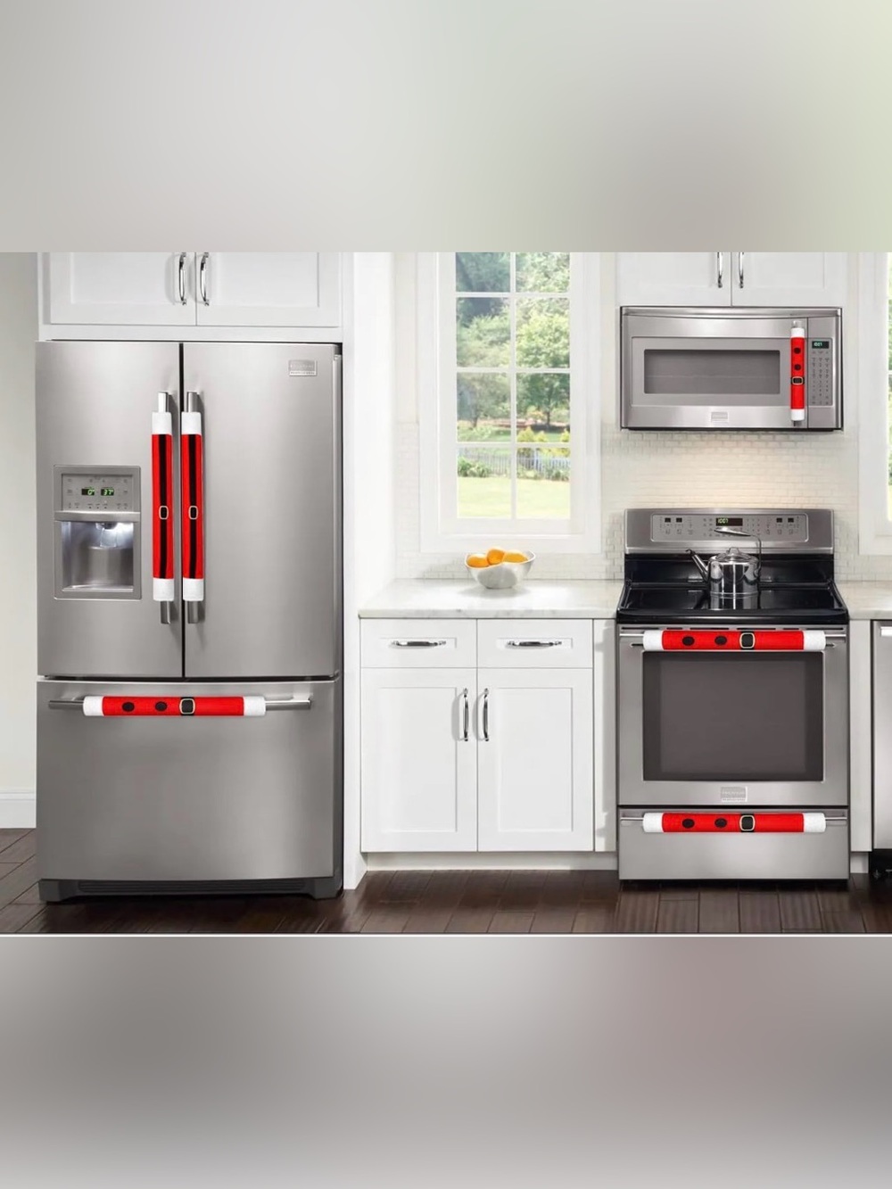 Appliance Handle Covers Santa Belt Set